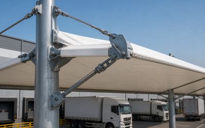 广州国际物流枢纽 8500m² 大跨度张拉膜中转棚 - 结构细节 缩略图